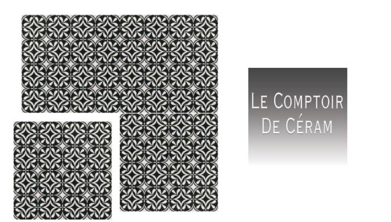 carrelage retro 20 x 20 cm terrasse Pei IV noir et blanc hauts de seine 92