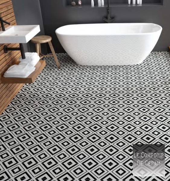 carrelage sol noir et blanc antidérapant 20 x 20 cm retro bourg en bresse 01