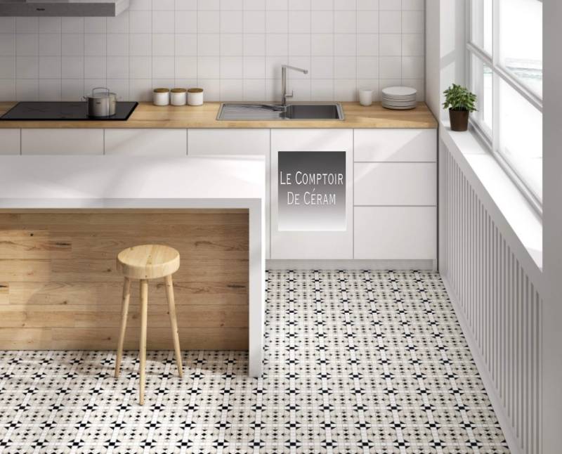Mosaïque Murale MOSANI - Vintage Gris Kaki - 298x298 Mm - Céramique Mat - Intérieur