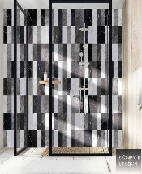 carrelage mural marbre noir et blanc design  bordeaux 33