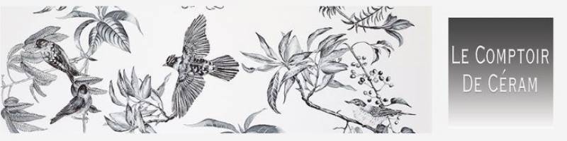 FAIENCE FAIBLE EPAISSEUR MOTIFS OISEAUX TENDANCE LYON 69